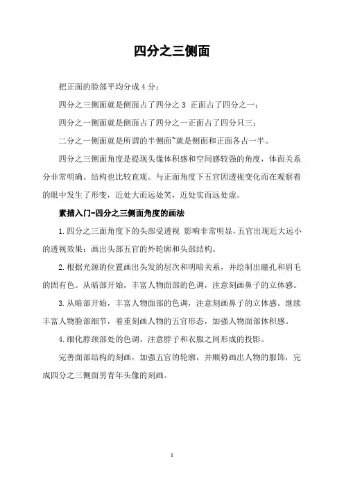 素描四分之三侧面
