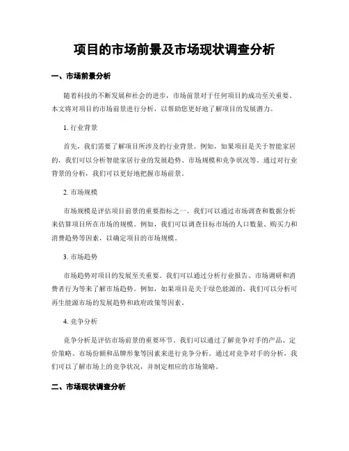 项目的市场前景及市场现状调查分析