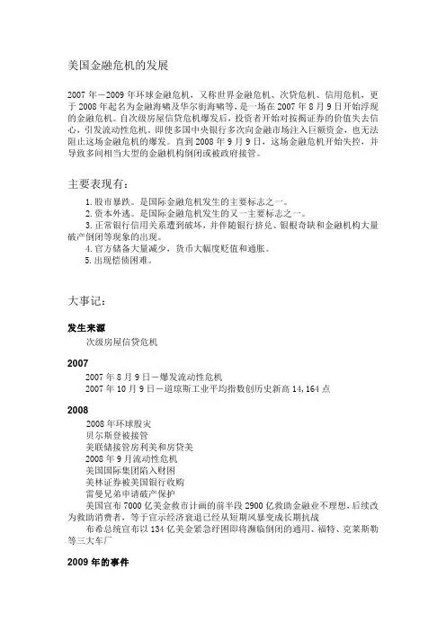 美国金融危机