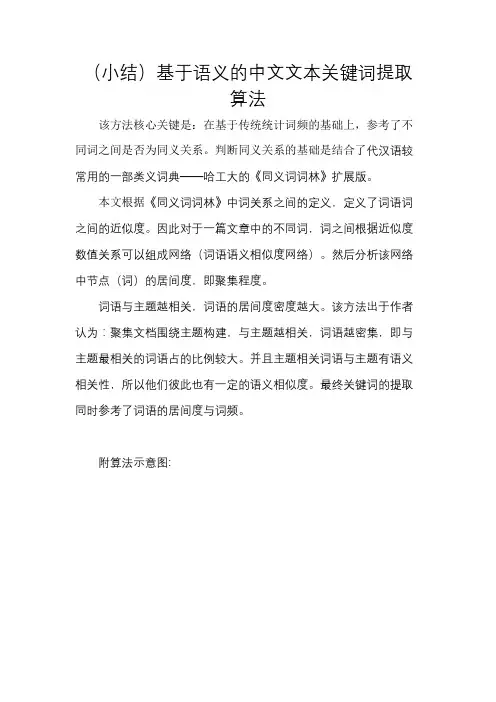 基于语义的中文文本关键词提取算法