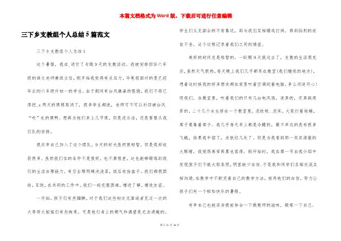 三下乡支教组个人总结5篇范文