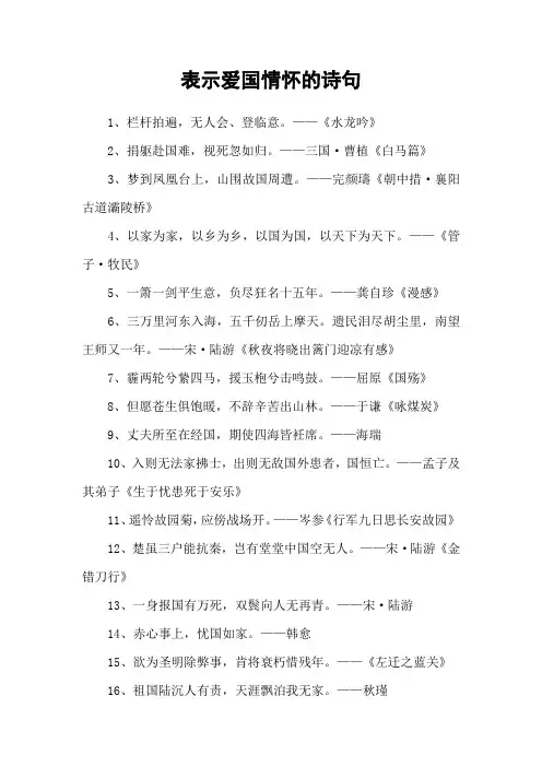 表示爱国情怀的诗句