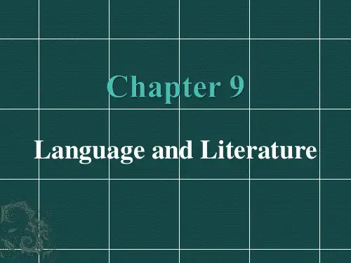 Chapter 9 Language and Literature
