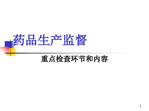 药品生产监督和重点检查环节与内容