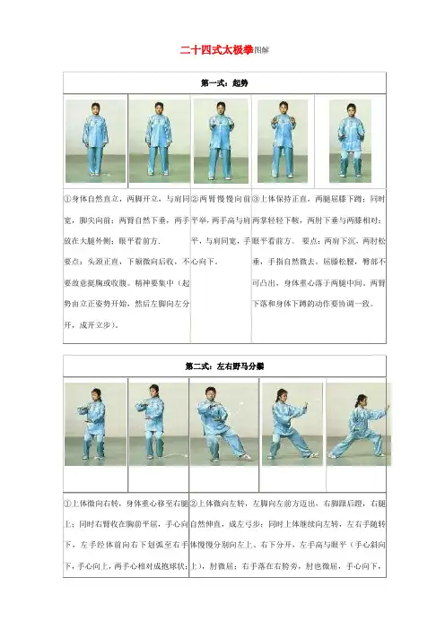 杨氏太极拳24式图谱