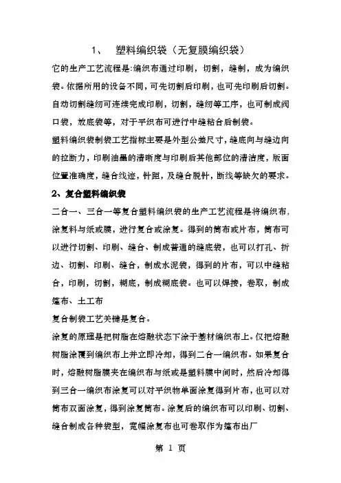 编织袋生产工艺流程