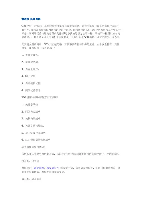 旅游网SEO策略