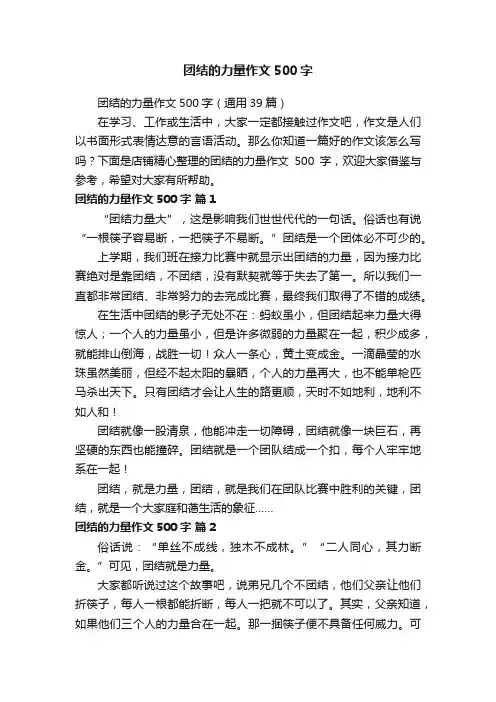 团结的力量作文500字