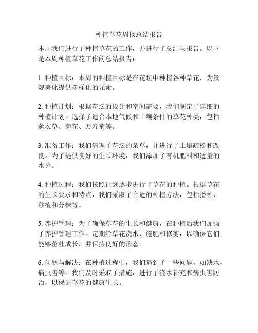 种植草花周报总结报告