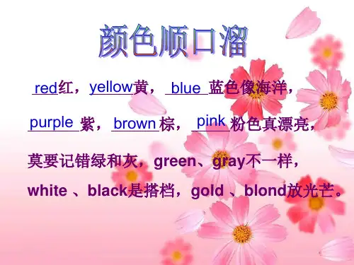 颜色顺口溜