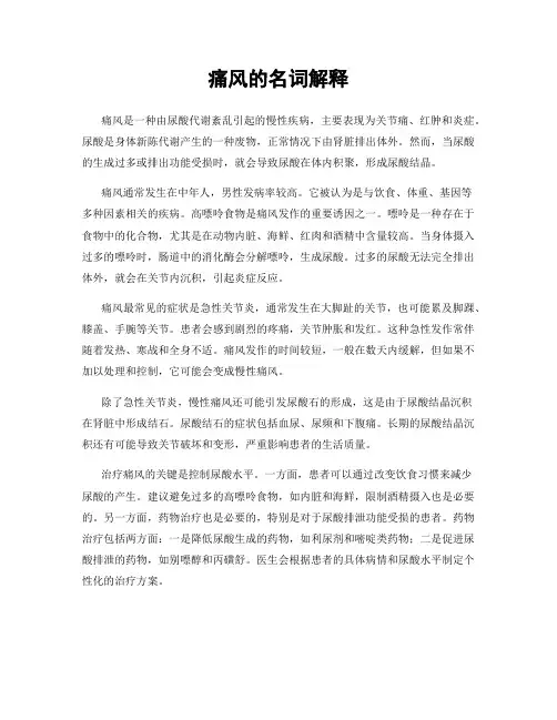 痛风的名词解释