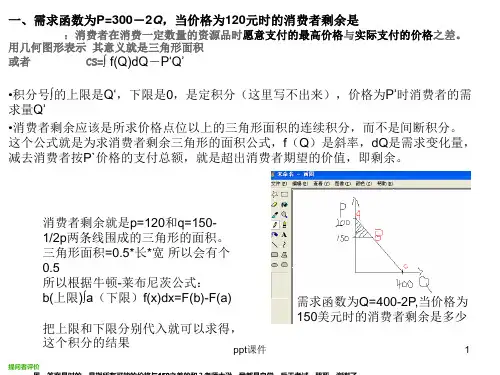 消费者剩余解释  ppt课件