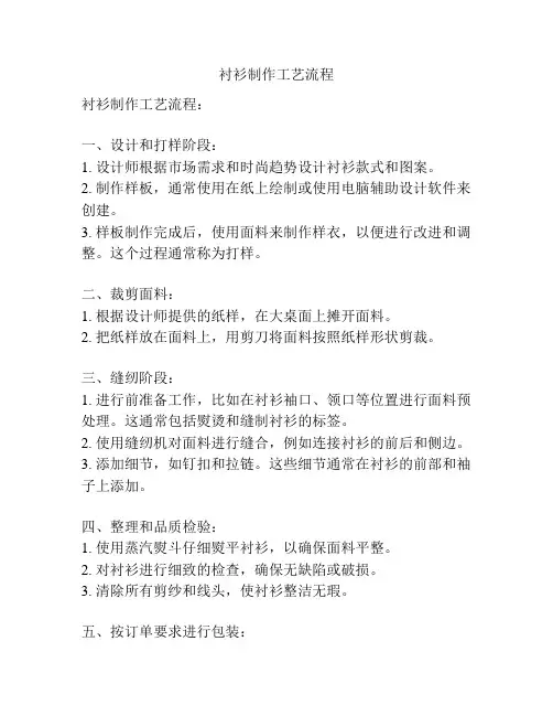 衬衫制作工艺流程