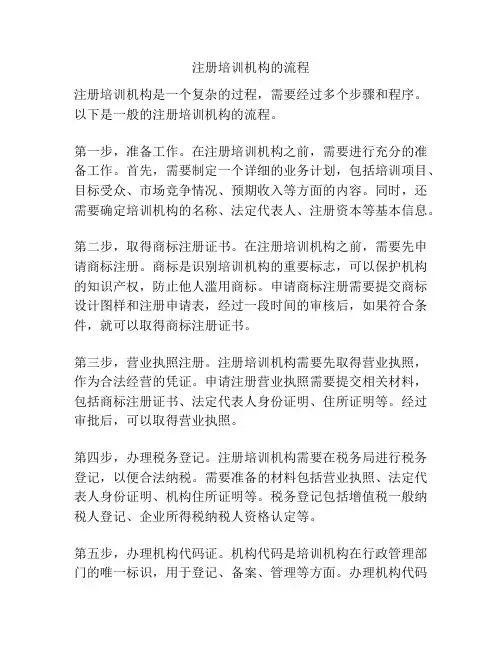 注册培训机构的流程