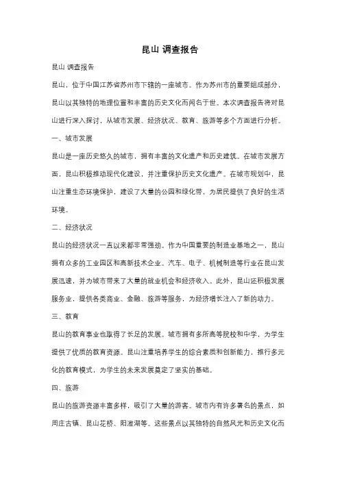 昆山 调查报告