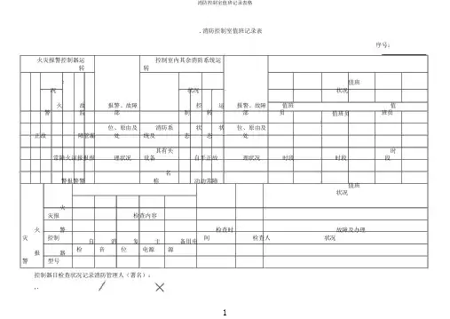 消防控制室值班记录表格