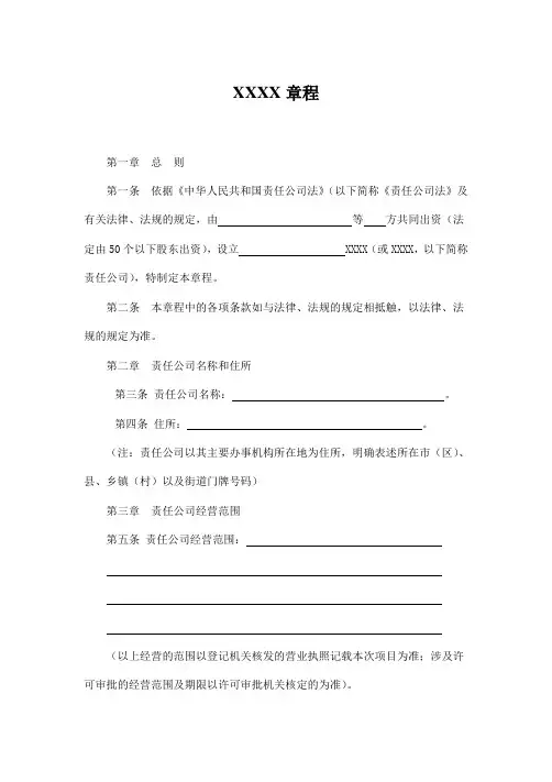 公司章程多人章程