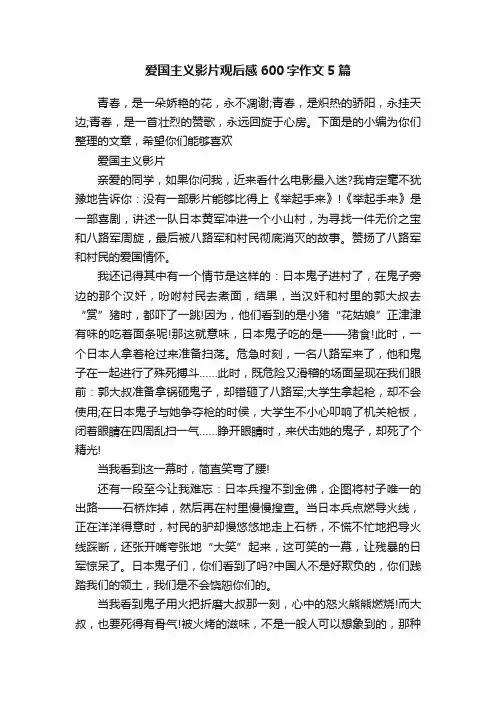 爱国主义影片观后感600字作文5篇