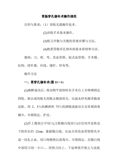 胃肠穿孔修补术操作规范
