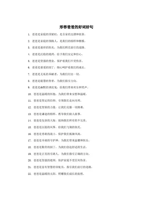 形容爸爸的好词好句