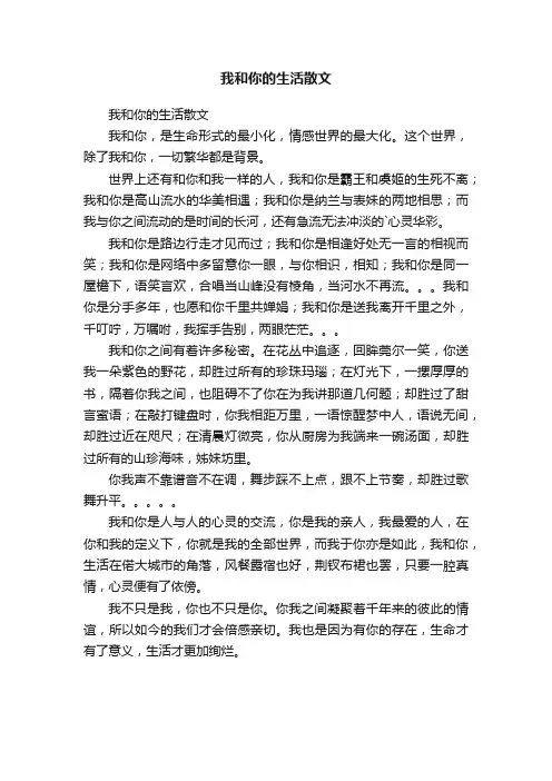 我和你的生活散文