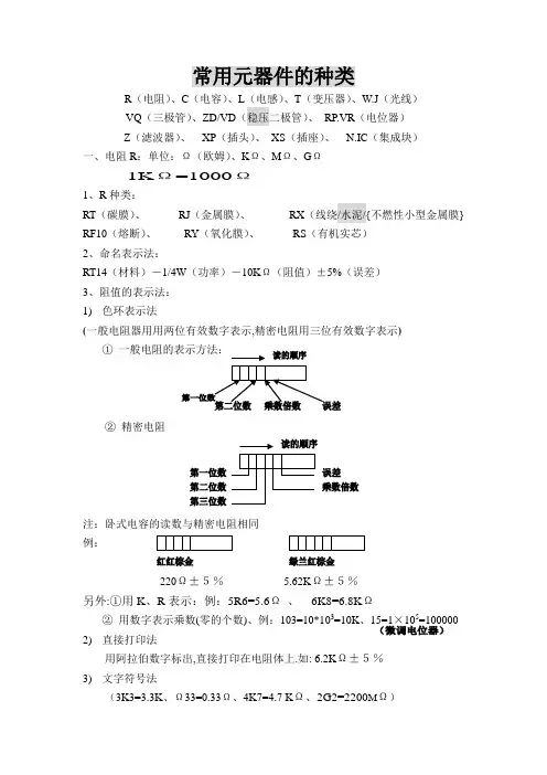 常用元器件的种类