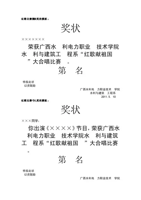 各类集体个人奖状模板