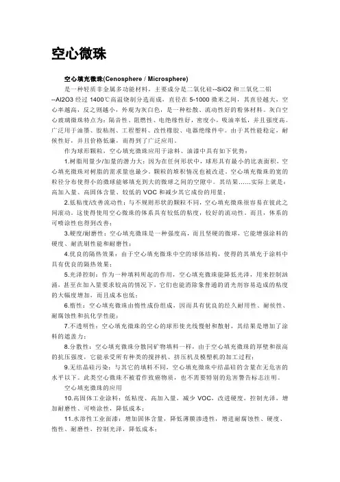 空心微珠介绍及其应用
