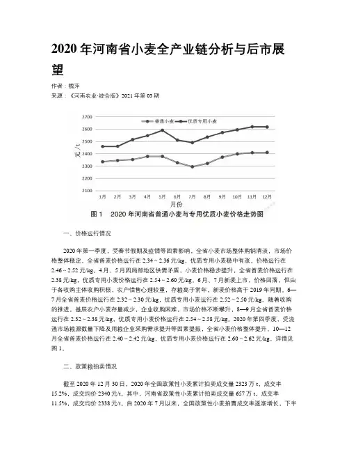 2020年河南省小麦全产业链分析与后市展望