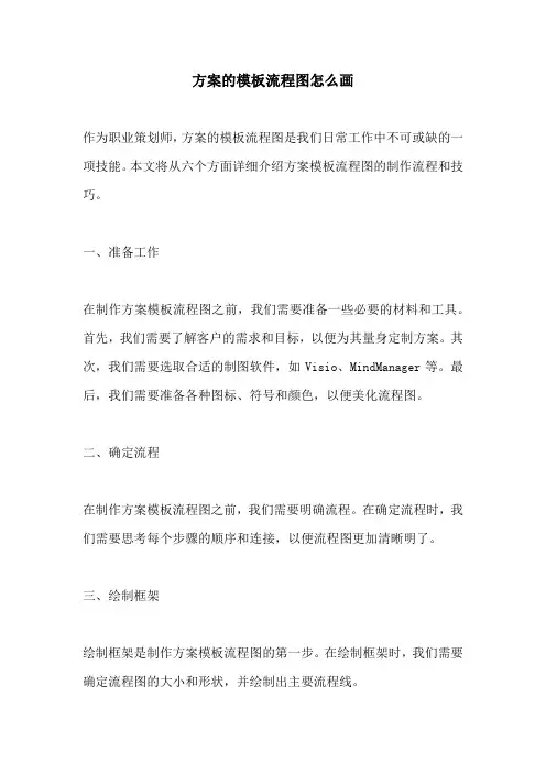 方案的模板流程图怎么画