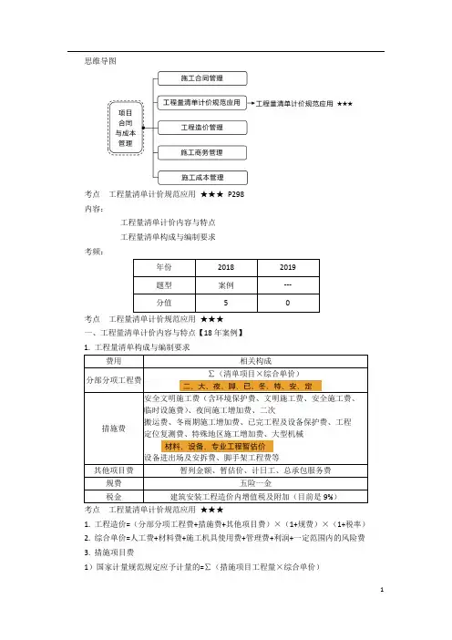 一建【建筑】精讲(讲义) 建筑工程项目管理-合同与成本管理2