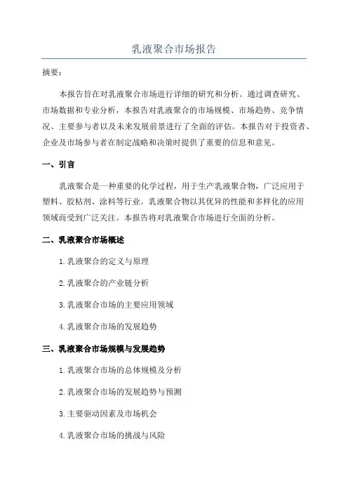 乳液聚合市场报告