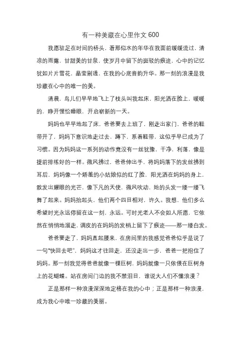 有一种美藏在心里作文600