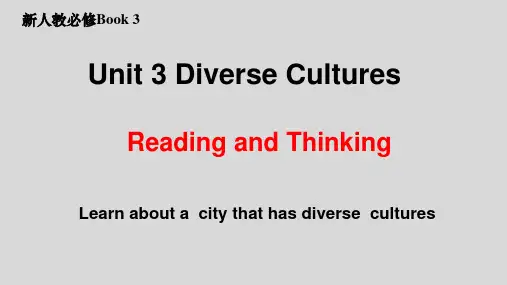 新人教高中英语必修三Unit3DiverseCulturesReadingandThinking课件