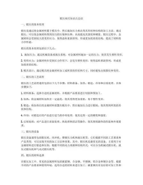 锻压相关知识点总结