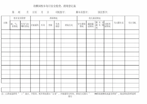 幼儿园校车消毒记录表.xls