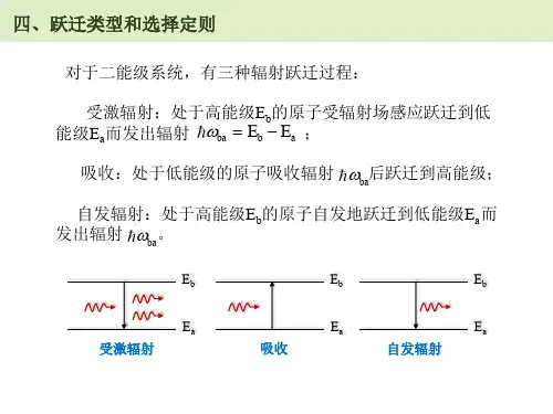 四、跃迁类型和选择定则
