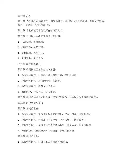 公司岗位层级管理制度