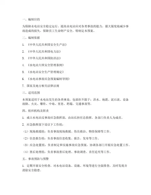水电站反事故预案
