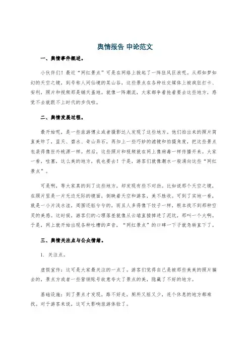 舆情报告 申论范文