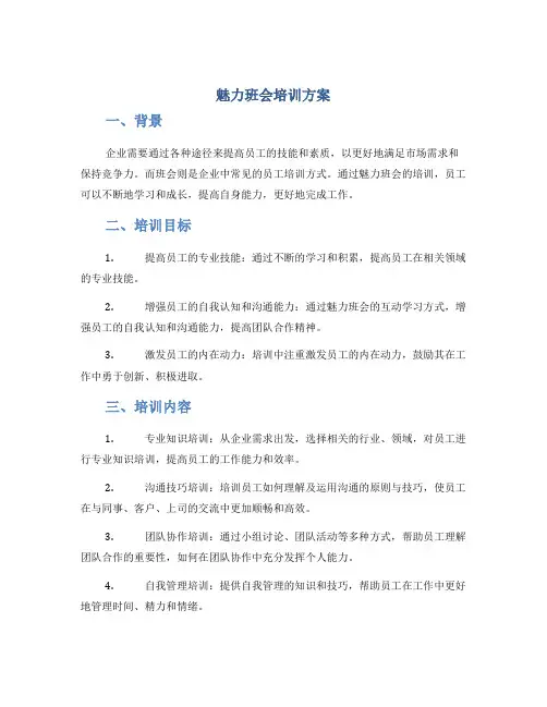 魅力班会培训方案