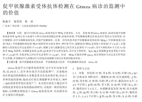 促甲状腺激素受体抗体检测在graves病诊治监测中的价值