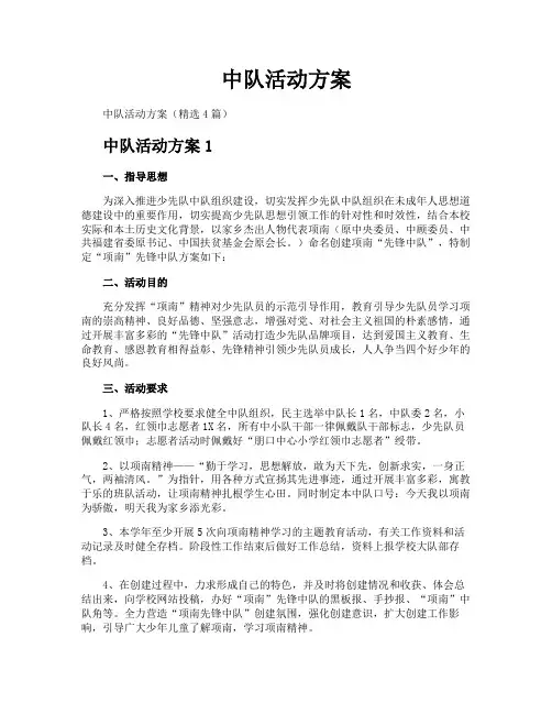 中队活动方案
