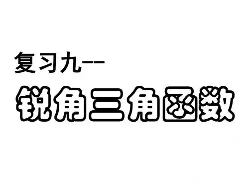 中考数学复习锐角三角函数2[人教版](新编2019)