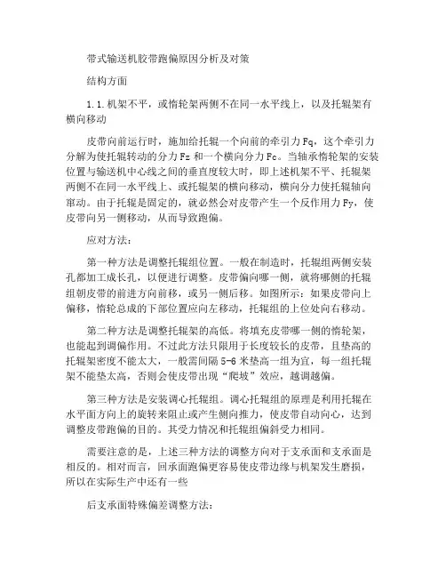 带式输送机皮带跑偏的原因分析及相应的对策