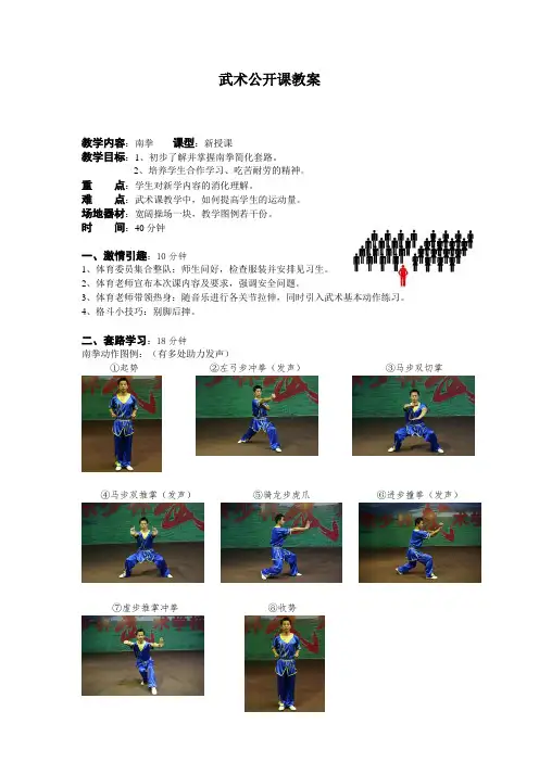 《武术——南拳》公开课教案