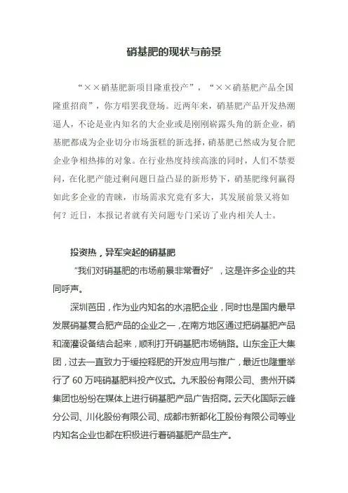 硝基肥的现状与前景