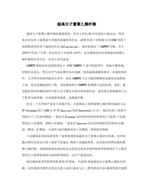 超高分子量聚乙烯纤维