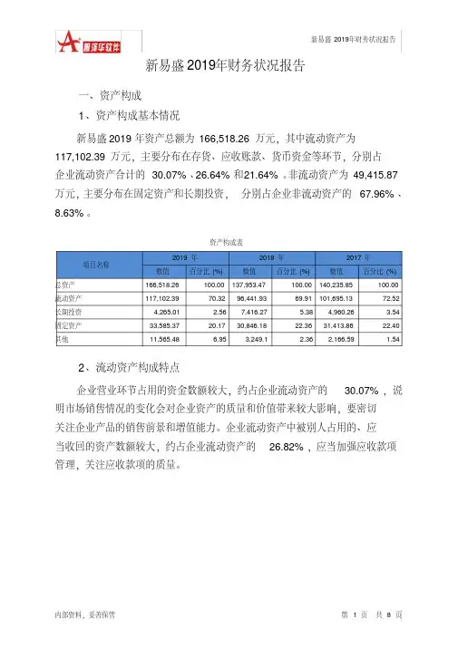 新易盛2019年财务状况报告