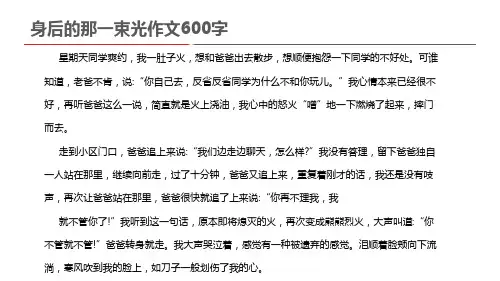 身后的那一束光作文600字